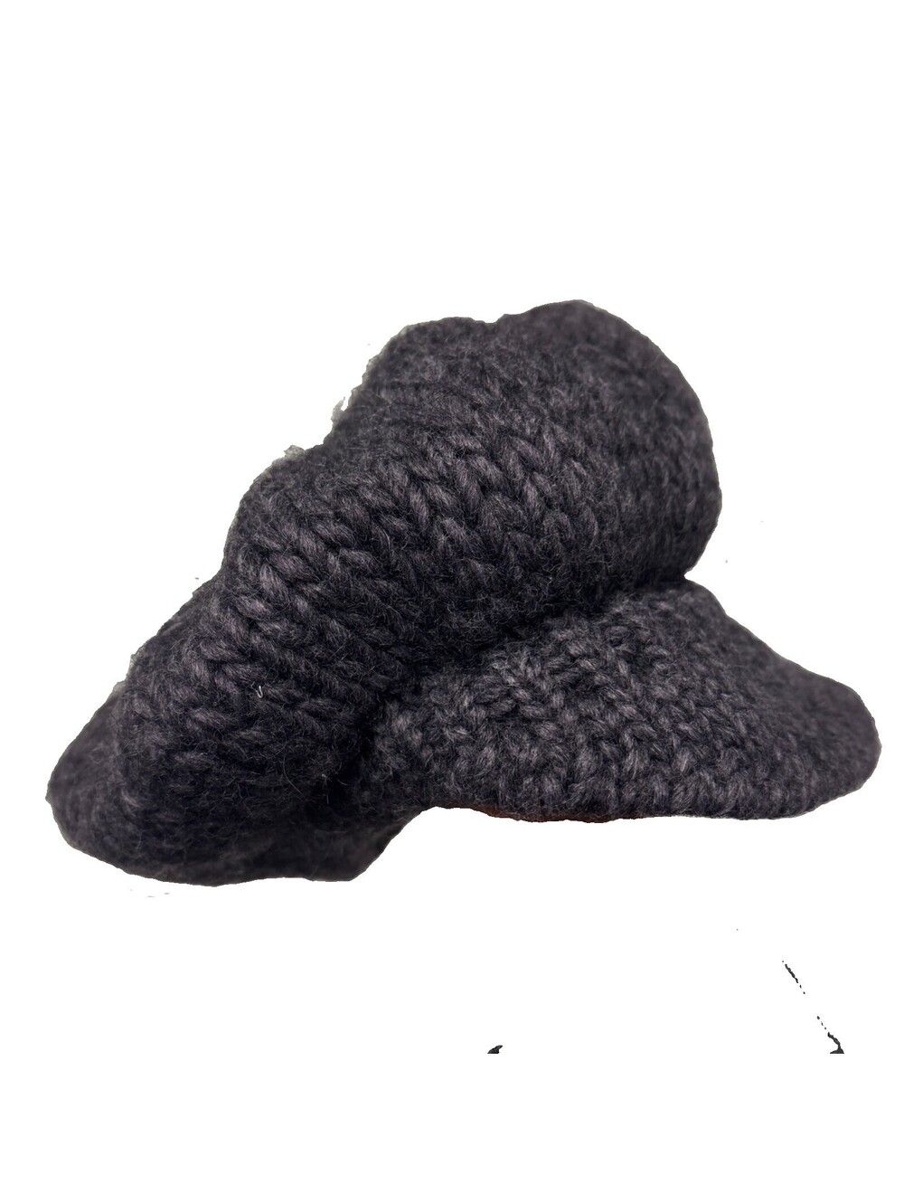 Fratelli Talli Knit Newsboy Hat Cap Beanie Made In Italy Gray Wool Alpaca Blend